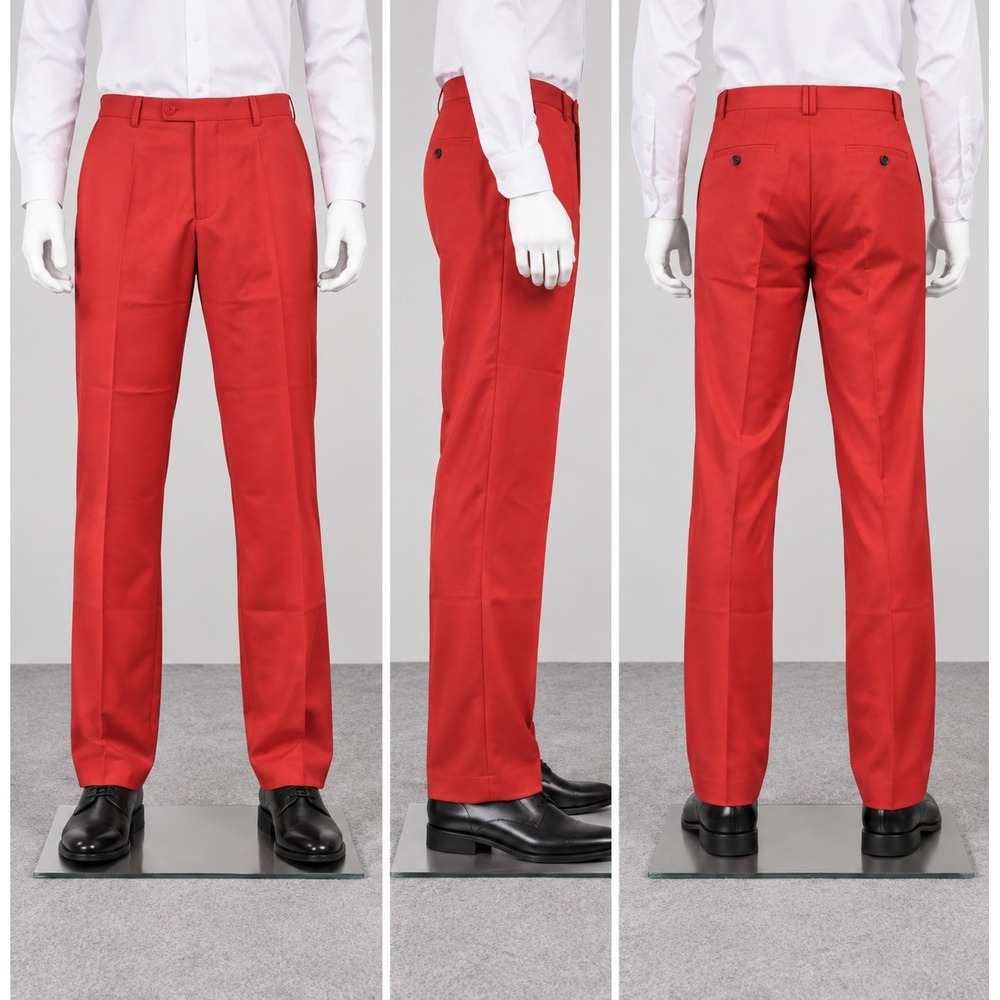 Bocaccio Uomo Pleated Dress Pants Mens 37x31 Red Cuffed Trousers 3076